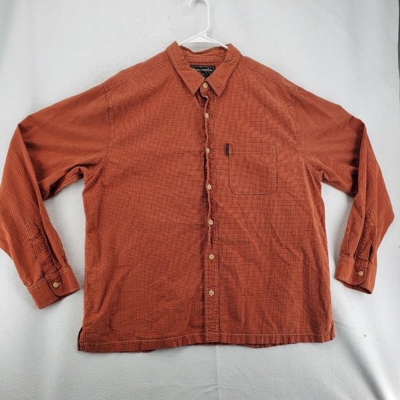 Abercrombie and Fitch Shirt Men's Casual Long Sleeve Button Up Check Orange XL - Picture 2 of 12